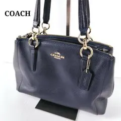 ​COACH コーチ ハンドバッグ トートバッグ ネイビー レザー ゴールド金具