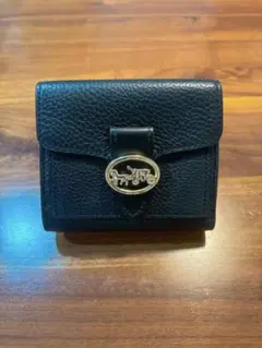 COACH 二つ折り財布 ブラック レザーのサムネイル
