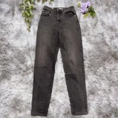 リーバイスプレミアム デニム XS グレー 美シルエット ストレッチ 24
