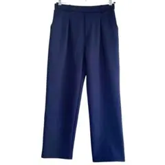 2292【美品】ストレートパンツ スラックス オフィス 秋冬 ネイビー M