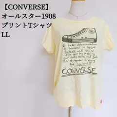 【CONVERSE】オールスター1908プリントTシャツ LL クリーム
