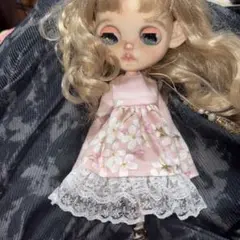 ネオブライス ワンピース リボン いちご柄 ピンク アイシードール