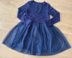 組曲　ネイビー ドット柄 ワンピース