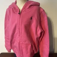 ラルフローレン　ロゴ刺繍入りピンクパーカー