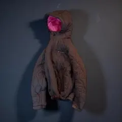Columbia hooded puffer jacket brown pink