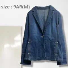 k3【一点物】デニムジャケット/美品 大人カジュアル 着痩せ 上品 羽織 着回し