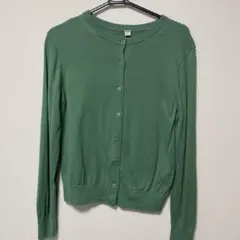 ユニクロ　ＵＶカットクルーネックカーディガン　グリーン　S