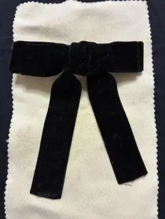 ベルベットリボンブローチ 黒