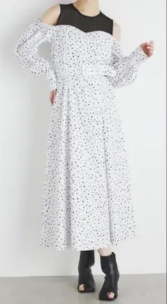 rienda レイヤードオフショルフレアOPワンピース