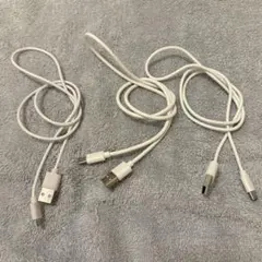 【充電ケーブル まとめ売り】白コード 4本 タイプA タイプC USB