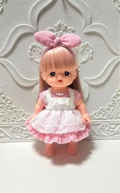 メルちゃん　ピンクワンピース　エプロン3点セット