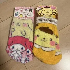 ポムポムプリン　マイメロディー　もこもこ　ふわふわ　靴下　①