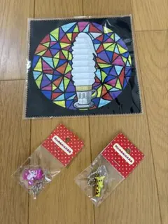 マルカンビル大食堂グッズ メガネ拭き✖️1 ミニキーホルダー✖️2