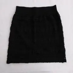 ミニスカート、黒、レース