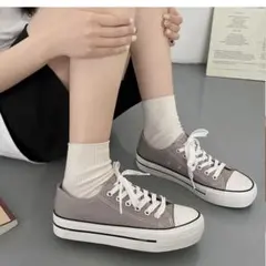 shoesincloset 厚底レースアップキャンバススニーカーのサムネイル