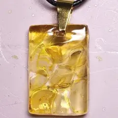 オルゴナイトペンダント ハンドメイド 天然石シトリンネックレスイエロー系