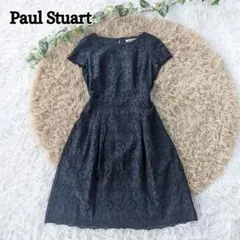 Paul Stuart ポールスチュアート レースワンピース ひざ丈 フレンチ袖のサムネイル