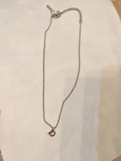 DIOR シルバー アルファベットD ネックレス 約45cm