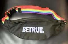 BETRUE WAIST BAGウエストバッグ　ブラック×レインボー　美品のサムネイル