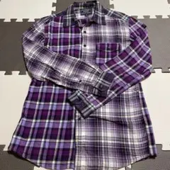 FLANKEL フランネルシャツ M 紫系 チェック柄