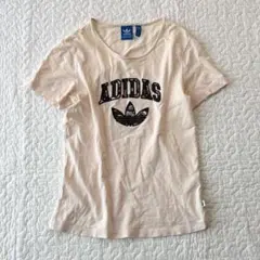 アディダス 花柄ロゴ Tシャツ ピンク L 半袖 トレフォイル 刺繍 綿