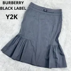 極美品　Y2K バーバリーブラックレーベル　マーメイドスカート　グレー　36