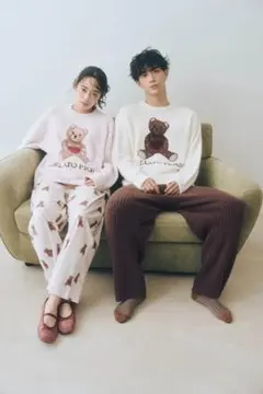 ジェラピケ　ベビモコハートベアジャガードプルオーバー　クリーム　2着セット