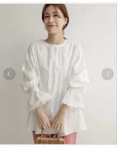 アーバンリサーチドアーズスカラップスリーブブラウス白ウィメンズアイテムズ