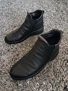 ECCO エコー 本革 サイドゴア ショートブーツ 黒 23.5EEE