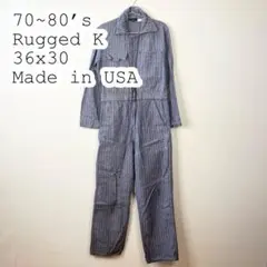 【USA製】　70s 80s Rugged K ヘリンボーン　つなぎ　36x30