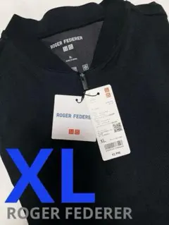 ドライEXスタンドカラーポロシャツ　ロジャーフェデラー　メンズ　XL ブラック