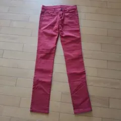 レディース　スキニーパンツ　赤　M サイズ