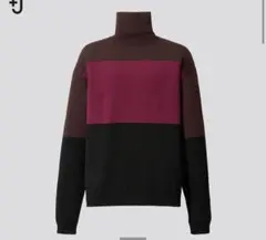 【完売品】+J メリノブレンドタートルネックセーター　ダークブラウン M