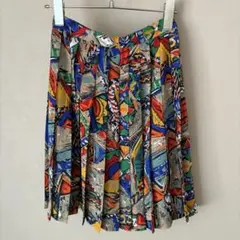 カラフル　プリント　シフォン　プリーツスカートのサムネイル