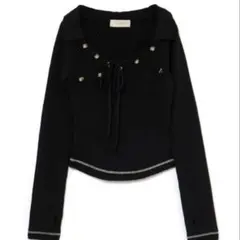 andmary Raelynn knit tops navy - メルカリ