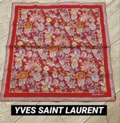 YSL イヴ・サンローラン ヴィンテージハンカチ　花柄　ペイズリー