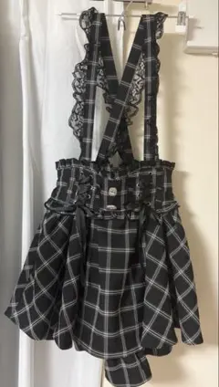ダブルスピンドルレースアップサス付きスカパン 黒