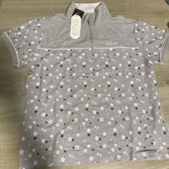 DUNLOP 半袖ポロシャツ LL グレー 花柄