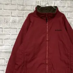 コロンビアマウンテンパーカー中綿レディース　レッドXLロゴ刺繍アウトドア0218