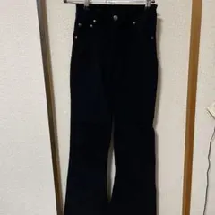 レディース ブラック ブーツカットデニム