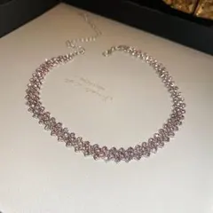 ネックレス パープル クリスタル 約40cm