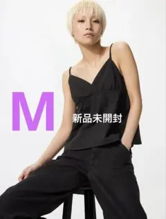 UNIQLO ギャザーキャミソールブラックM Y3のサムネイル