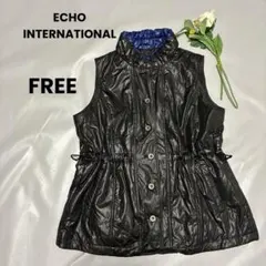 ECHO INTERNATIONAL 中綿入りベスト スタンドカラー S093㉒