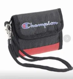 チャンピオン　三つ折り財布 ブラック×レッドのサムネイル