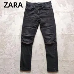 ZARA MAN ザラマン ストレッチスキニーバイカーデニムパンツ