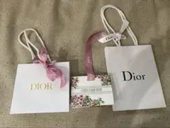 Dior リボン付きショップ袋 3枚セット