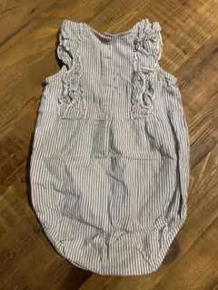 H&M baby ベビーストライプ フリル付きロンパース 80
