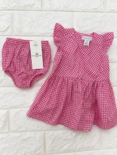 【新品未使用】Ralph Lauren ピンクチェック 半袖ワンピース　12M