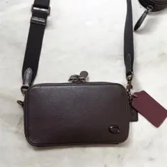 【美品】コーチ チャーター クロスボディ ショルダーバッグ ポーチ付 ブラック