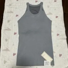 タグ付き　リブニット　アメスリ　カップ付きニット　タンクトップ